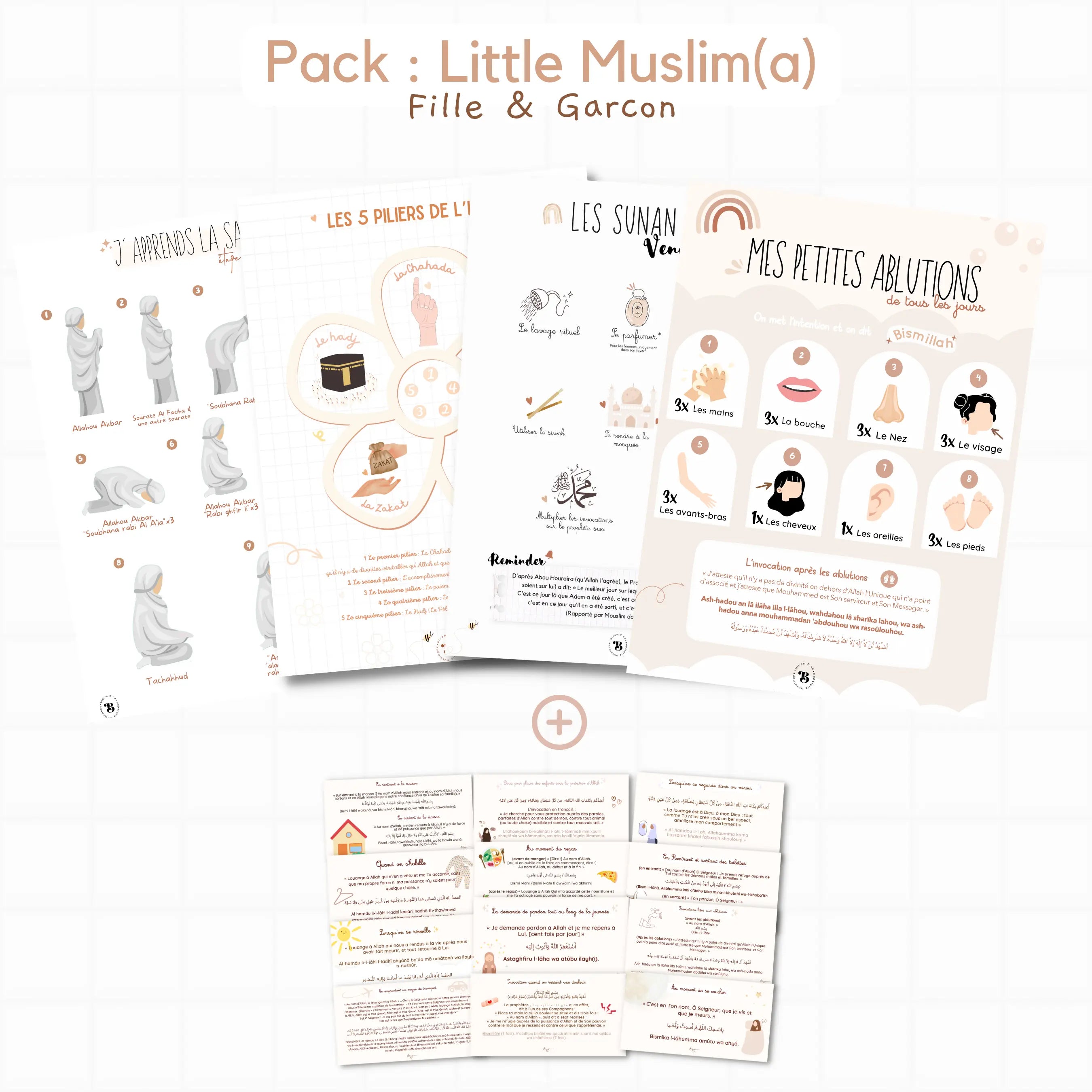Pack : Little muslim/muslima boho Bloom and co papeterie