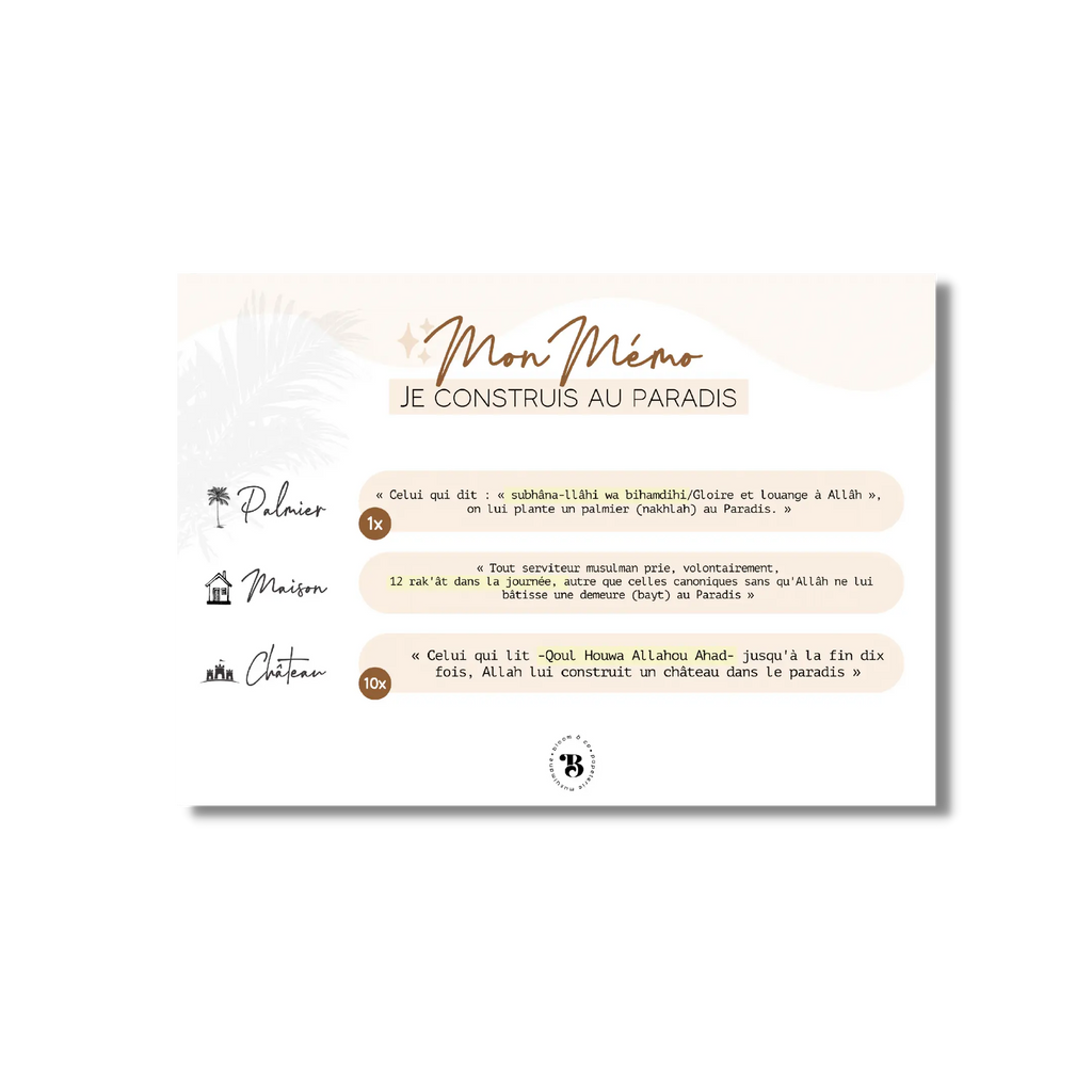 Mémo : Je construis au Paradis Bloom & co papeterie