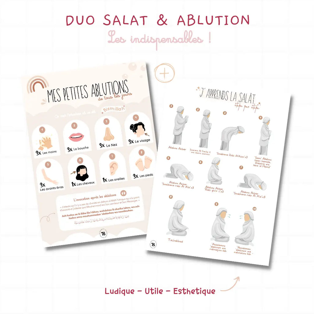 Duo : Prière et ablutions fille et garçon Bloom and co papeterie