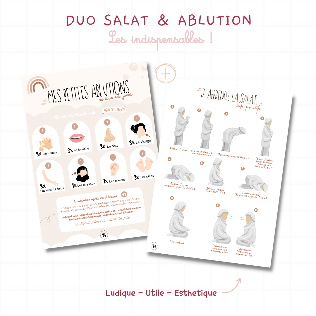 Duo : Prière et ablutions fille et garçon