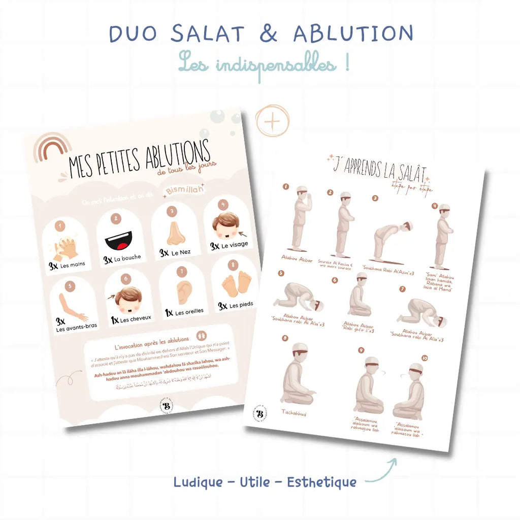 Duo : Prière et ablutions fille et garçon Bloom and co papeterie