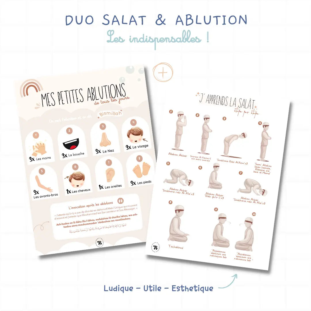 Duo : Prière et ablutions fille et garçon Bloom and co papeterie