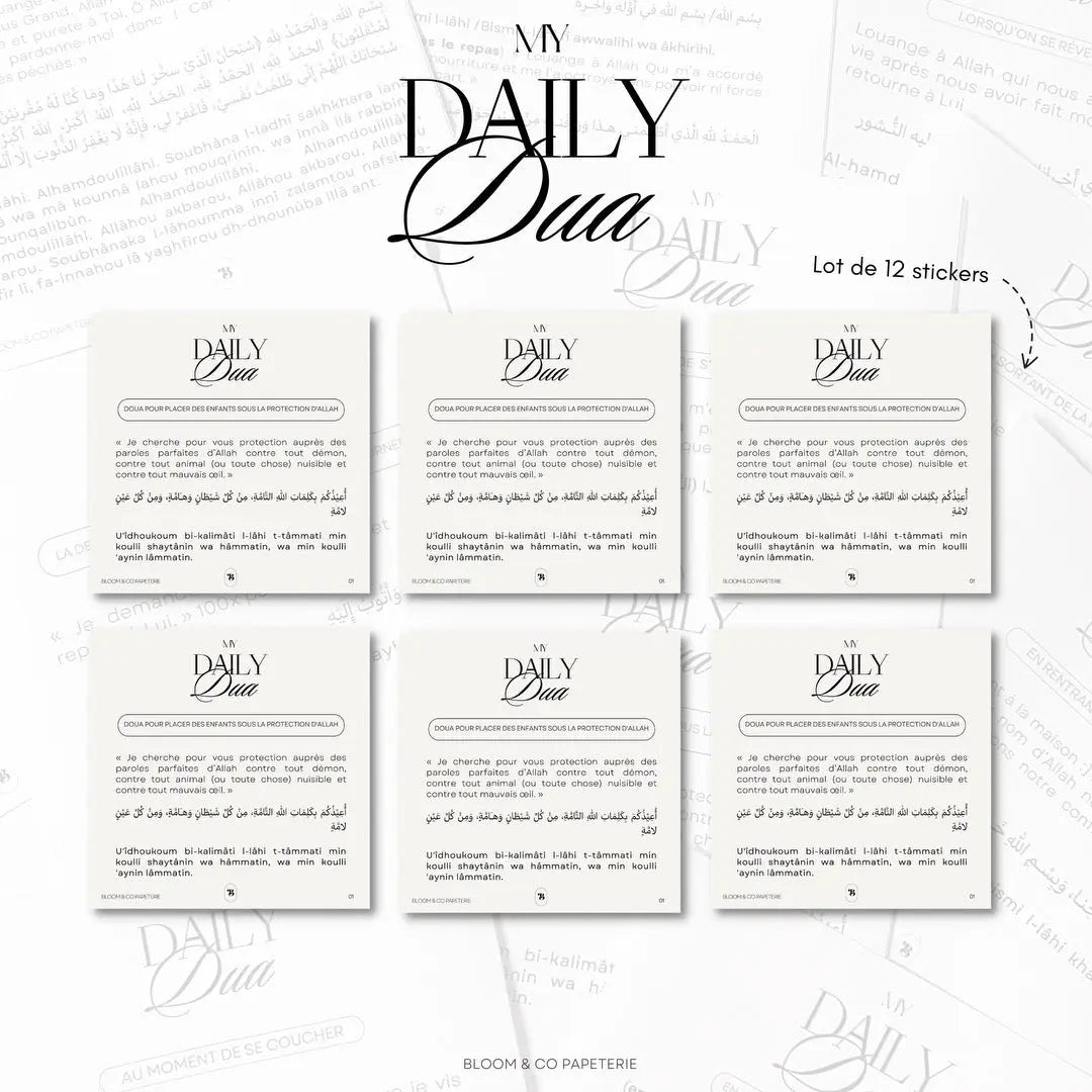12 Stickers : My Daily Dua Bloom and co papeterie