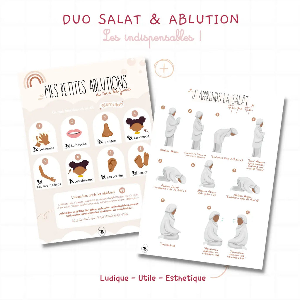 Duo : Prière et ablutions fille et garçon Bloom and co papeterie