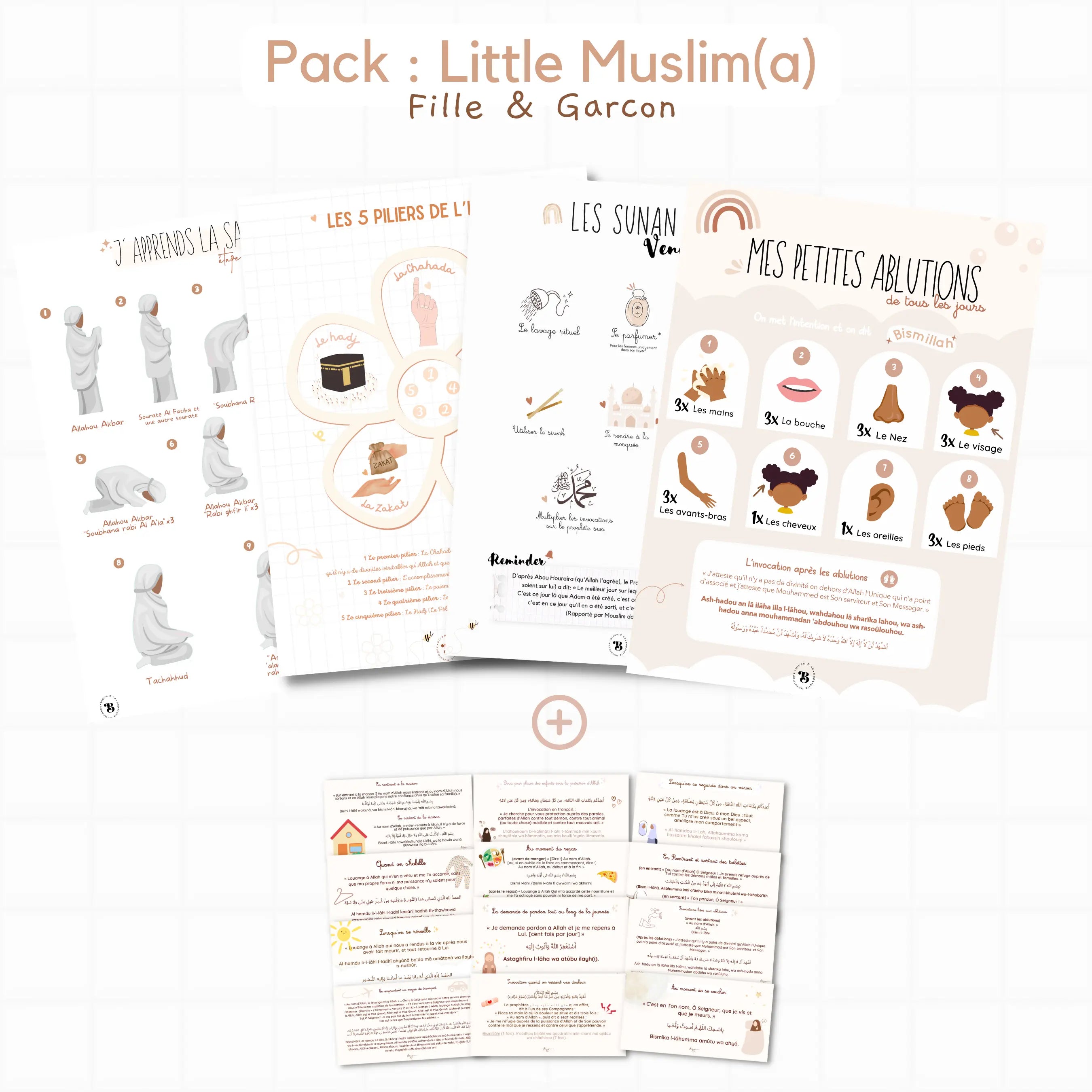 Pack : Little muslim/muslima boho Bloom and co papeterie