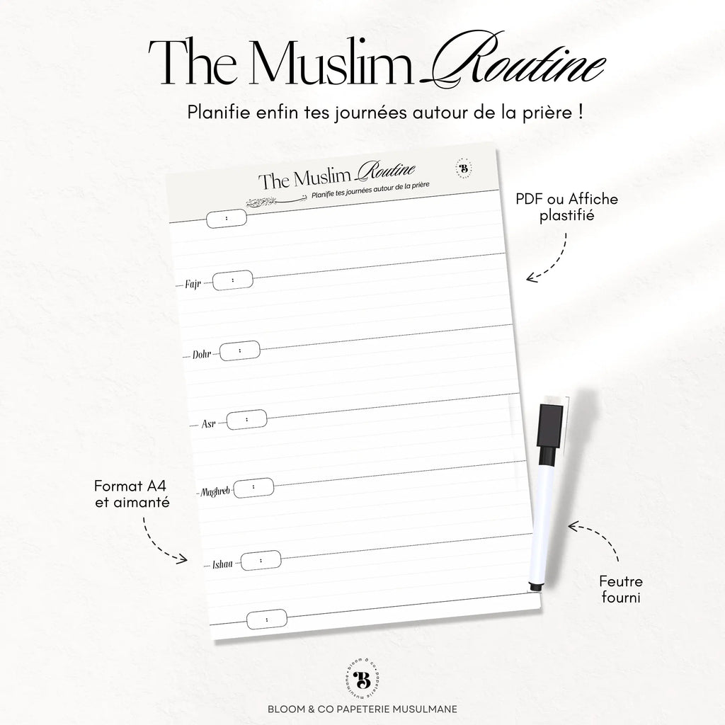 Planner : The muslim routine Bloom and co papeterie