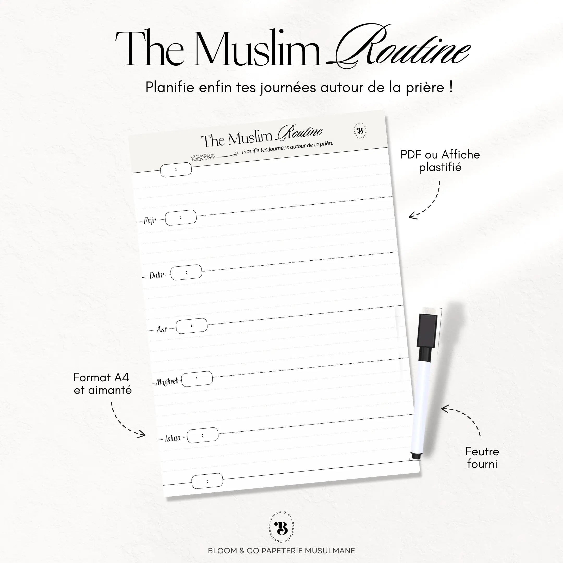 Planner : The muslim routine Bloom and co papeterie