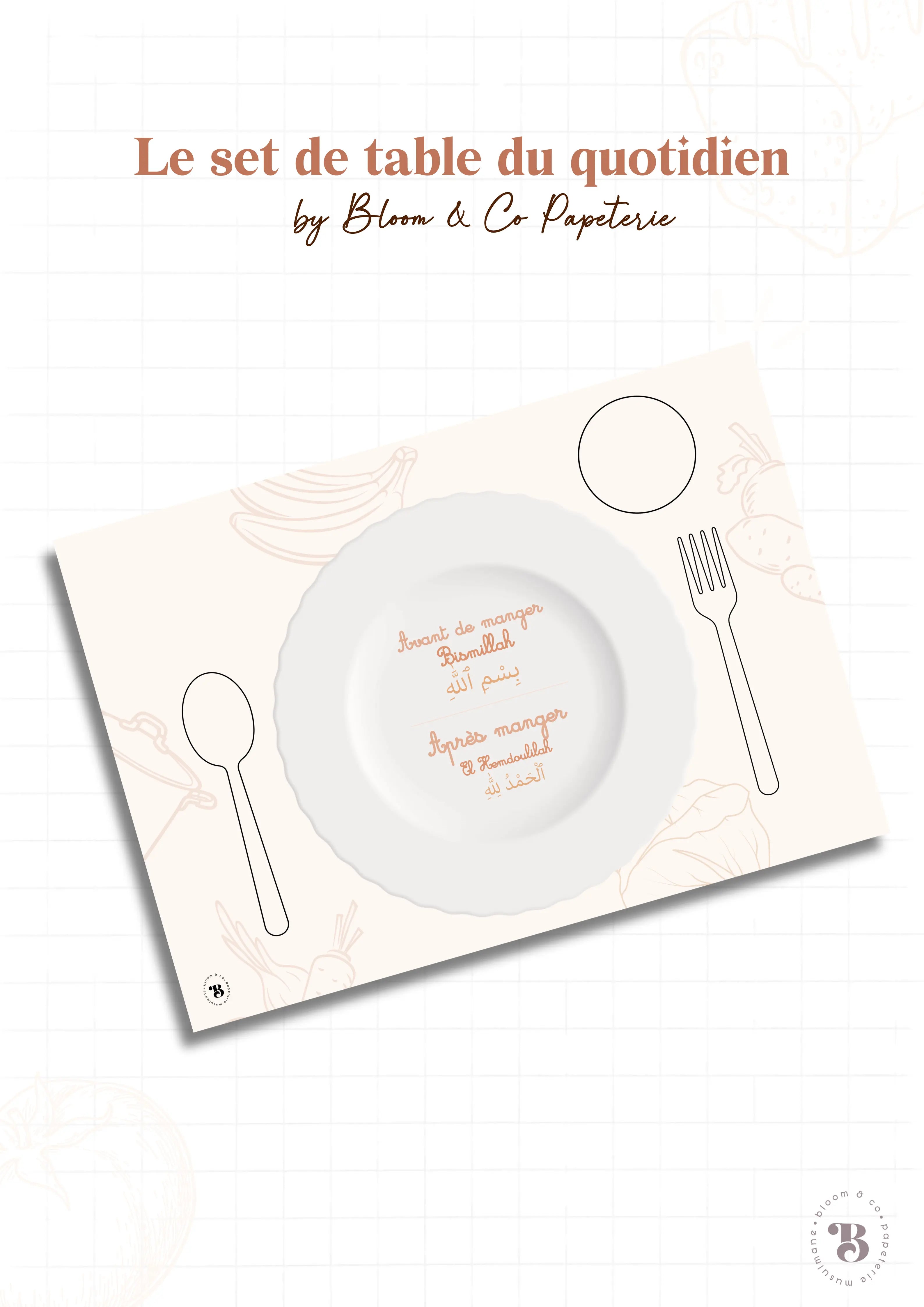 Set de table du quotidien 🍽️ Bloom and co papeterie