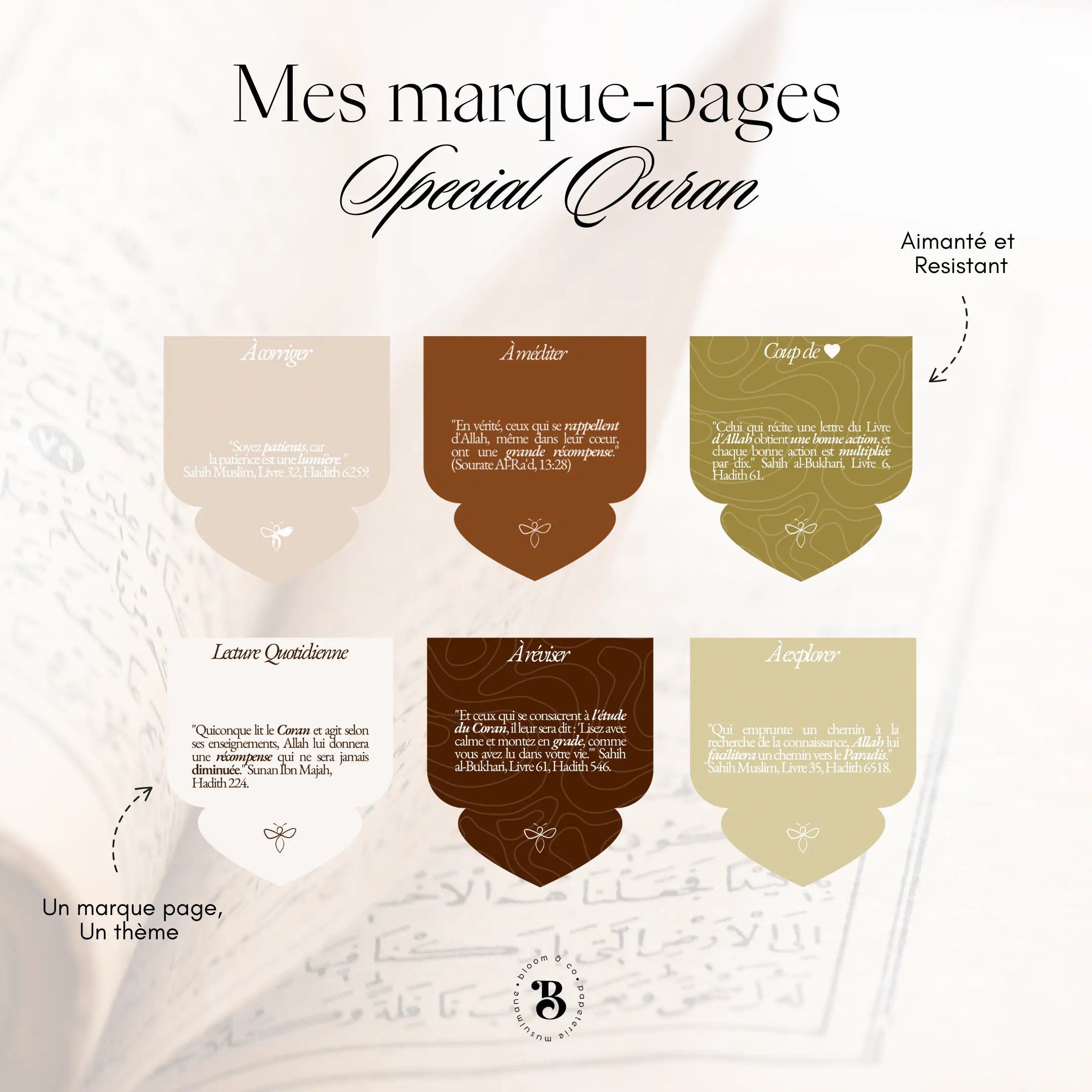 Mes marque-pages aimantés Bloom and co papeterie