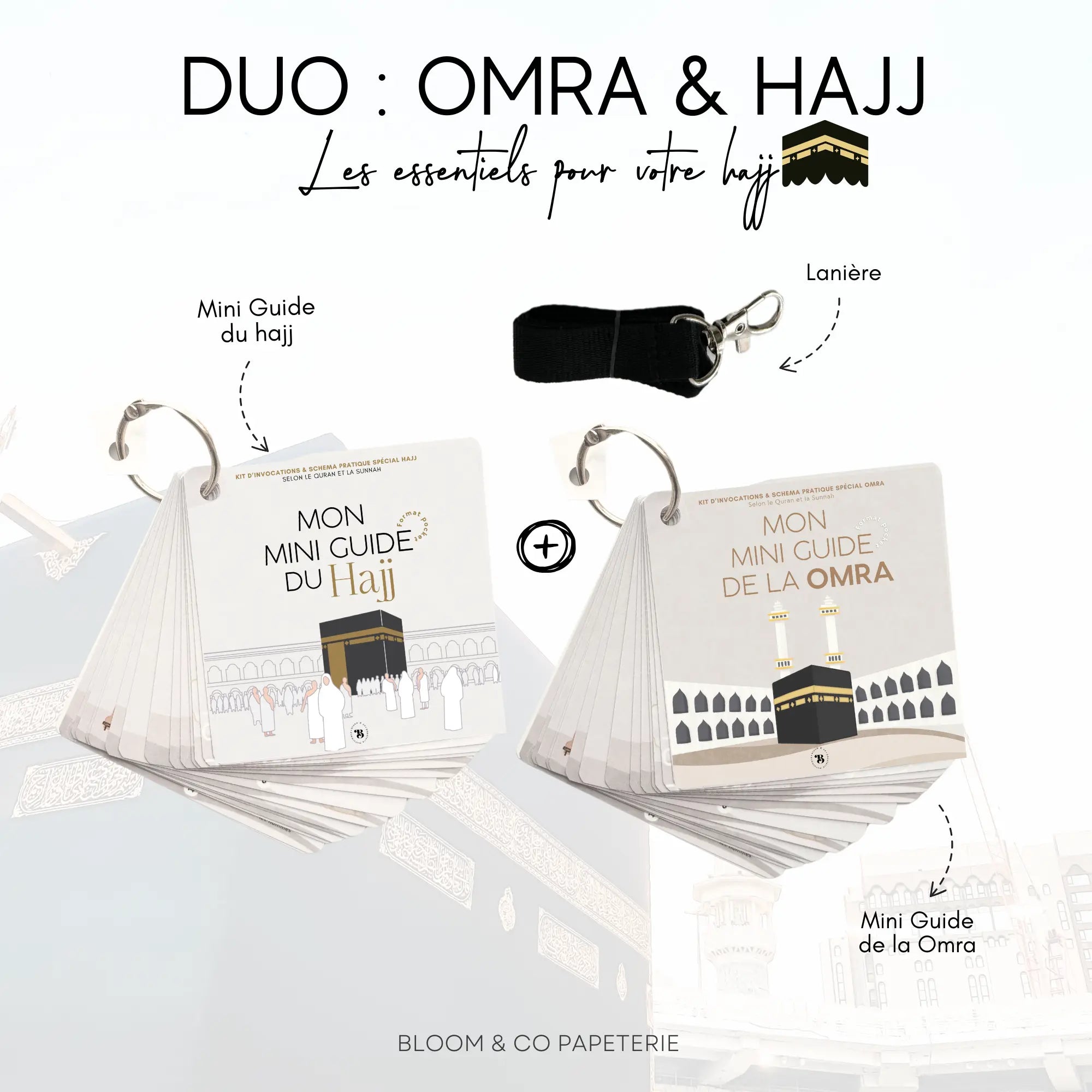 Duo : Omra & Hajj avec lanière Bloom and co papeterie