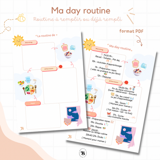 La day routine à remplir