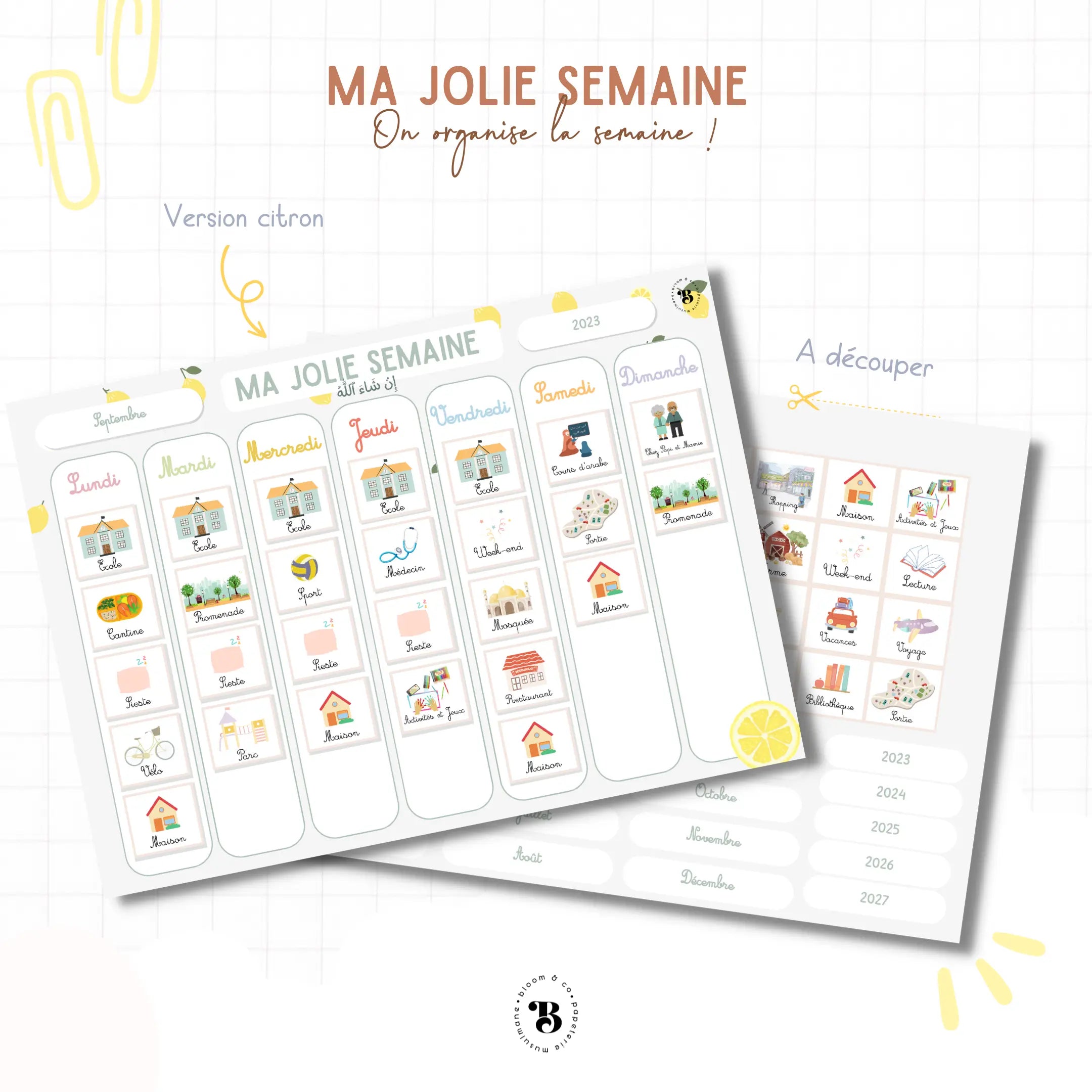 Semainier : Mon joli semainier Bloom and co papeterie