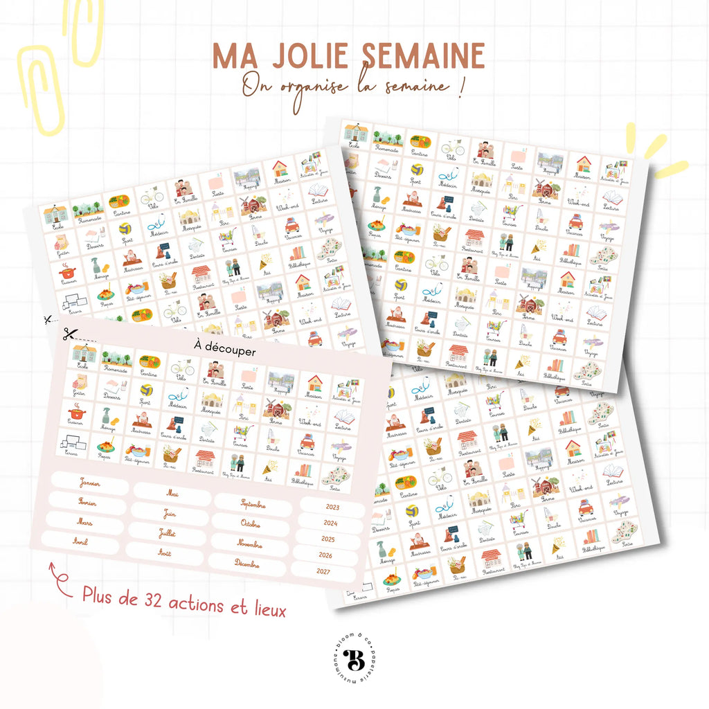 Semainier : Mon joli semainier Bloom and co papeterie