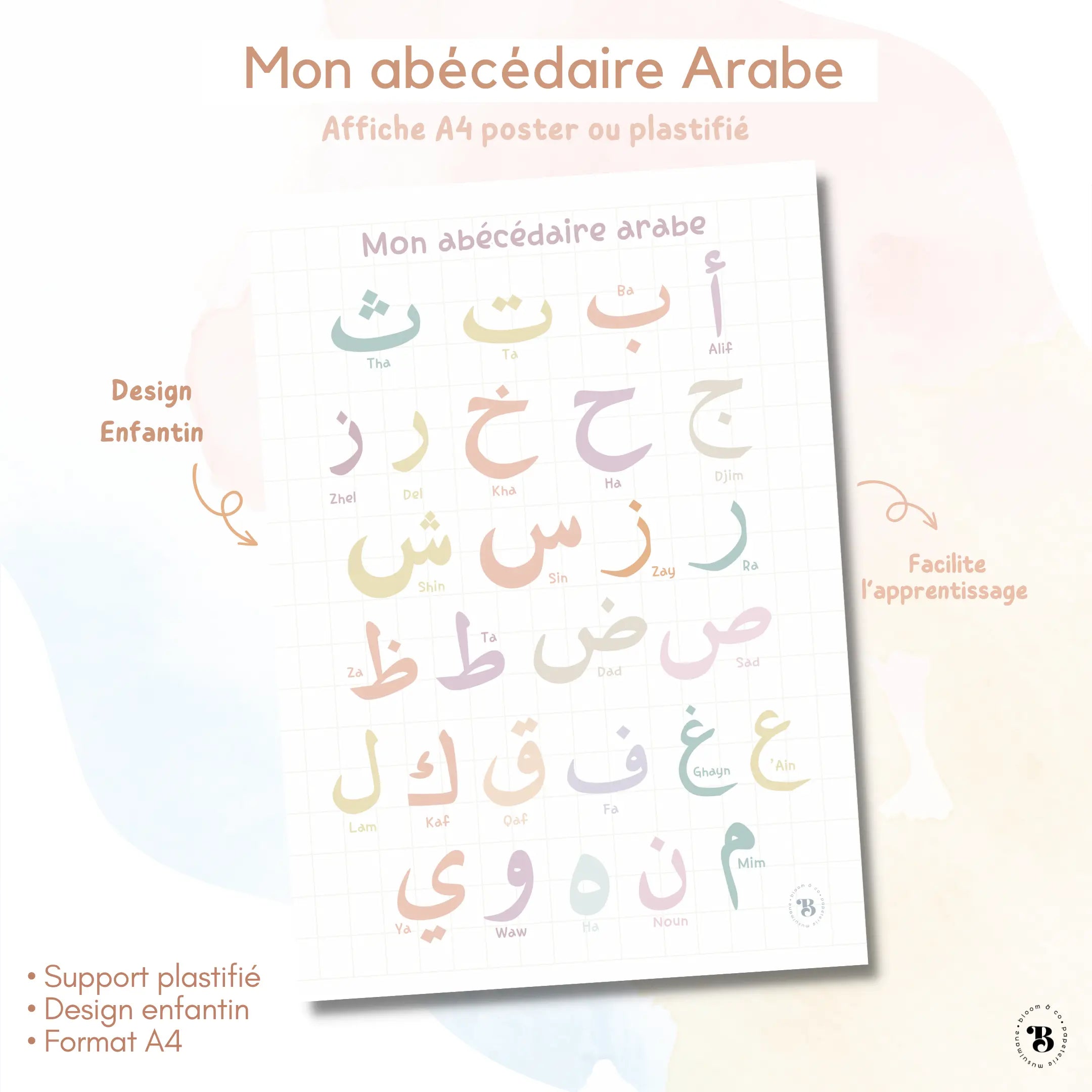 Abécédaire arabe Bloom and co papeterie