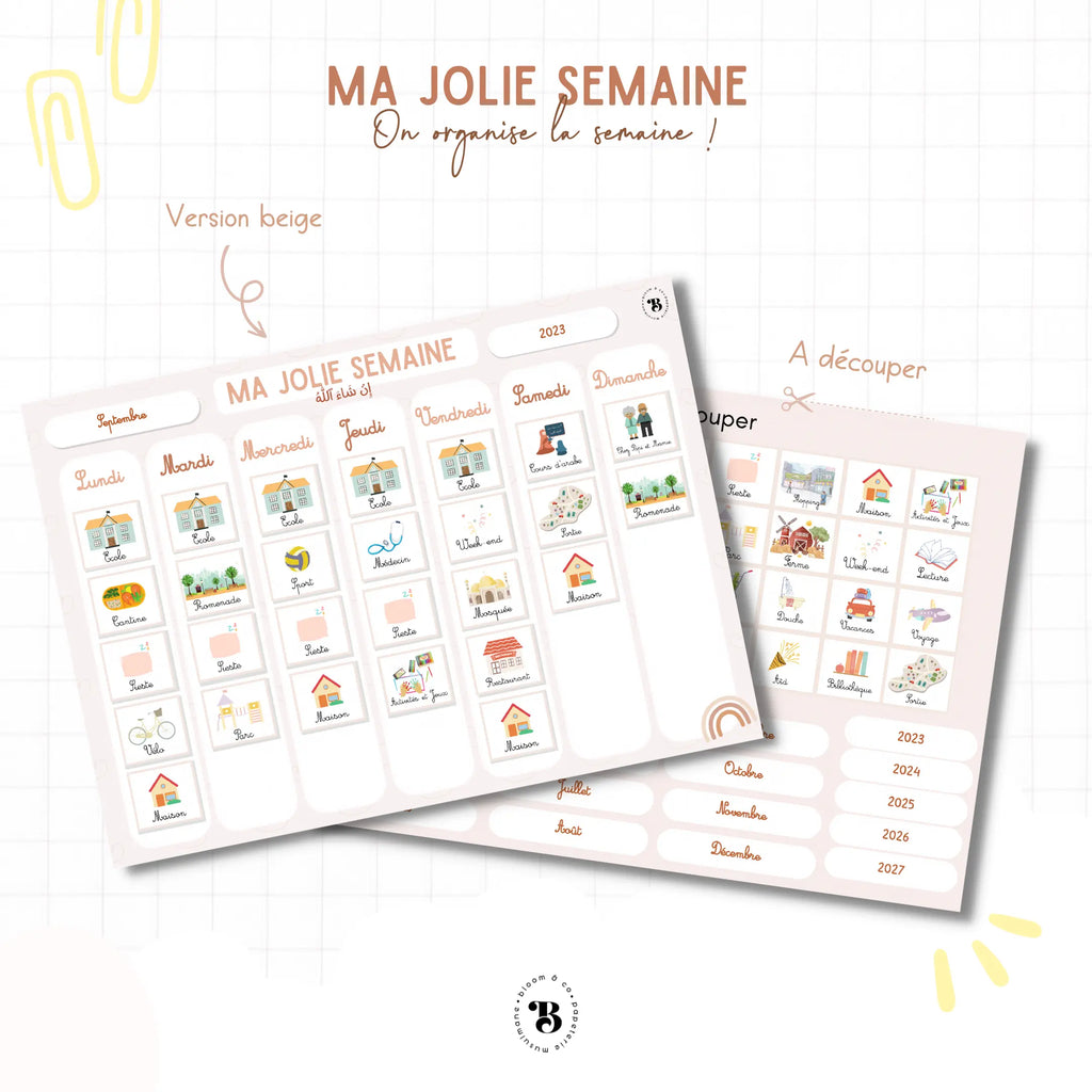 Semainier : Mon joli semainier Bloom and co papeterie