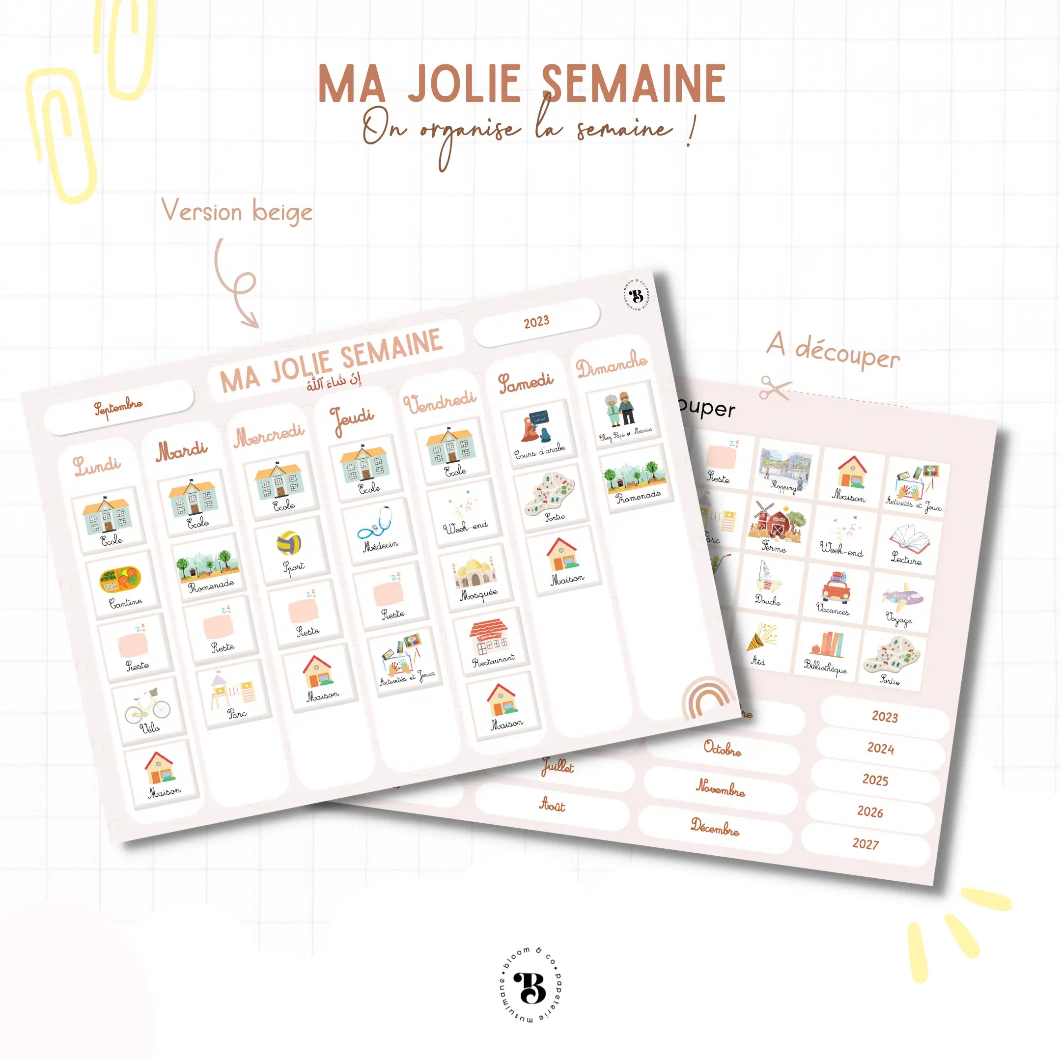 Semainier : Mon joli semainier Bloom and co papeterie