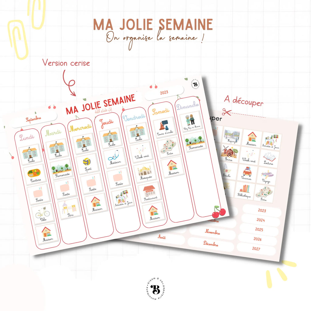 Semainier : Mon joli semainier Bloom and co papeterie