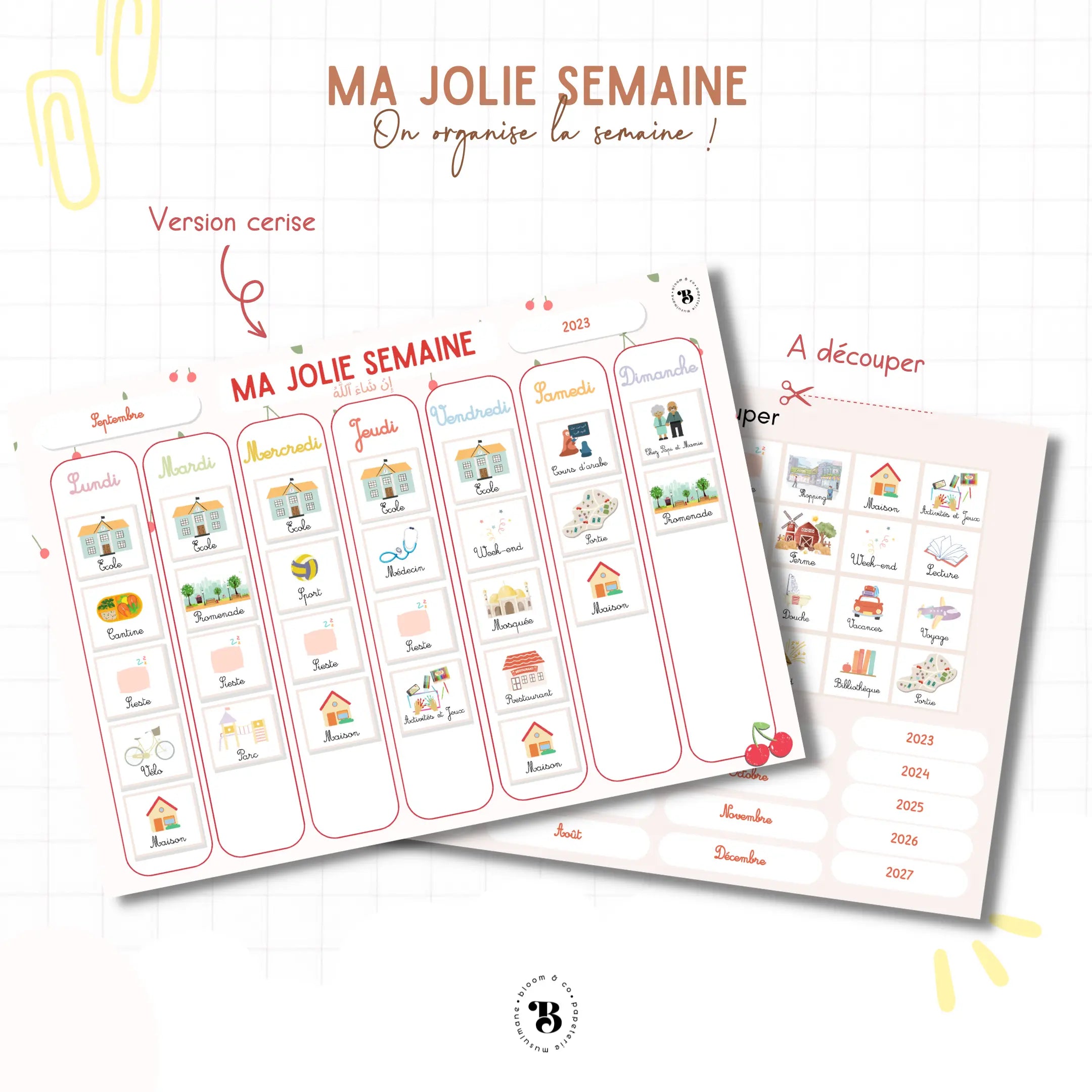 Semainier : Mon joli semainier Bloom and co papeterie