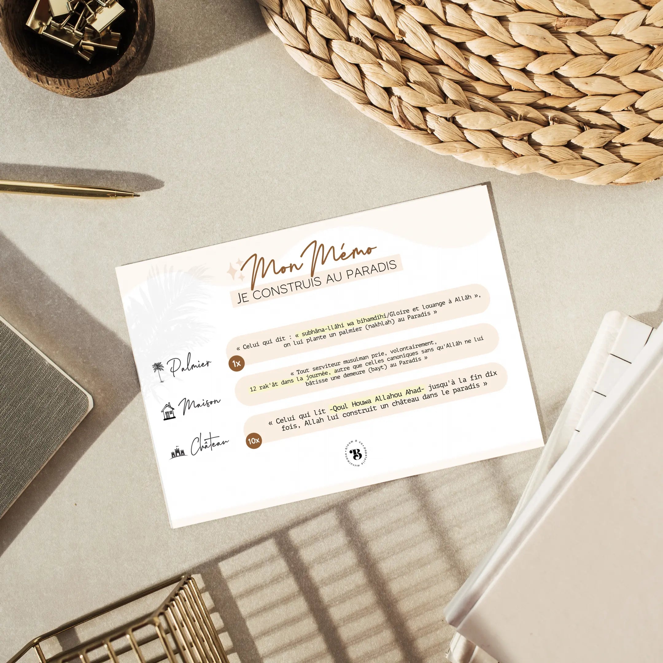Mémo : Je construis au Paradis Bloom & co papeterie
