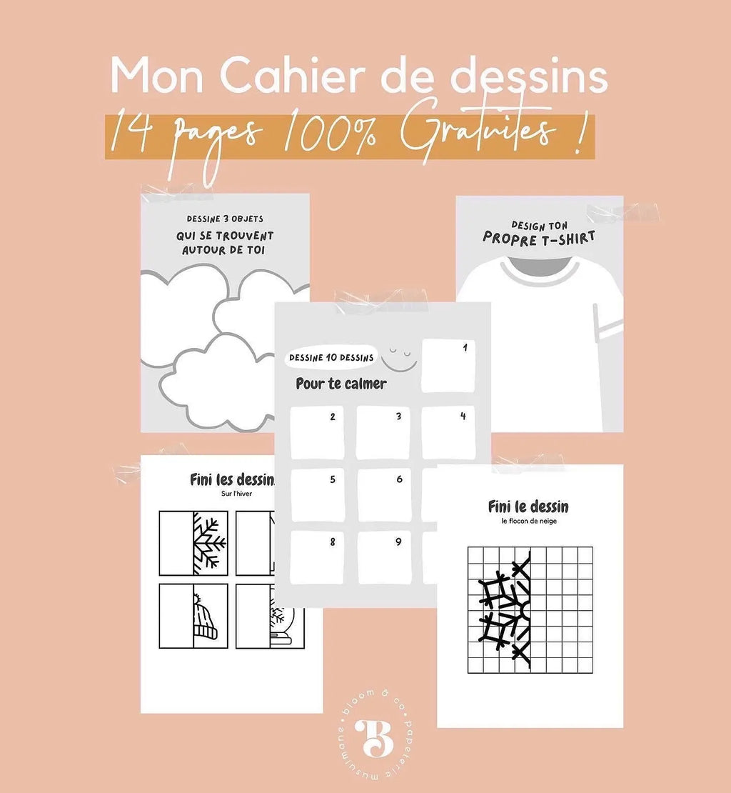 Mon cahier de dessins Bloom and co papeterie