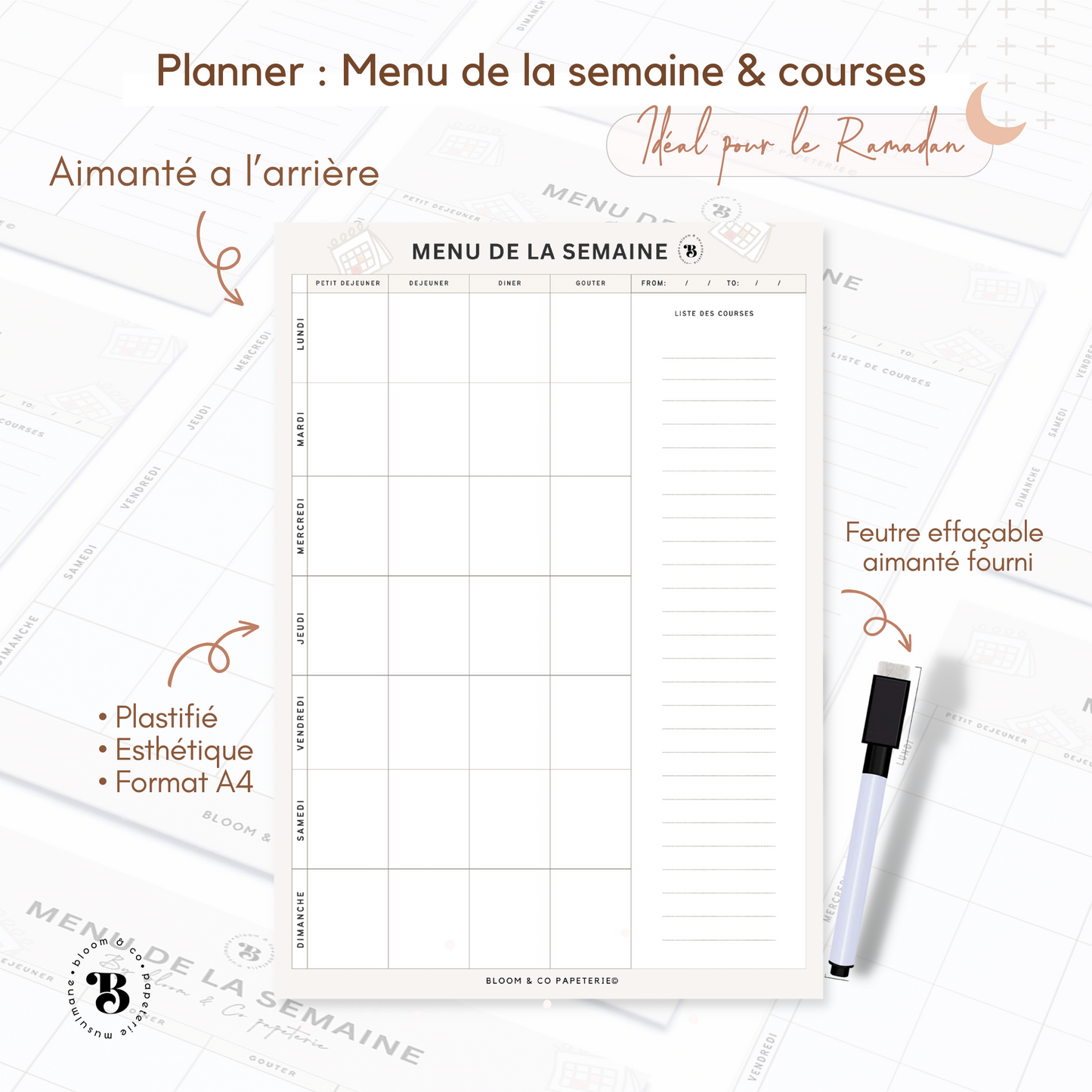Menu de la semaine