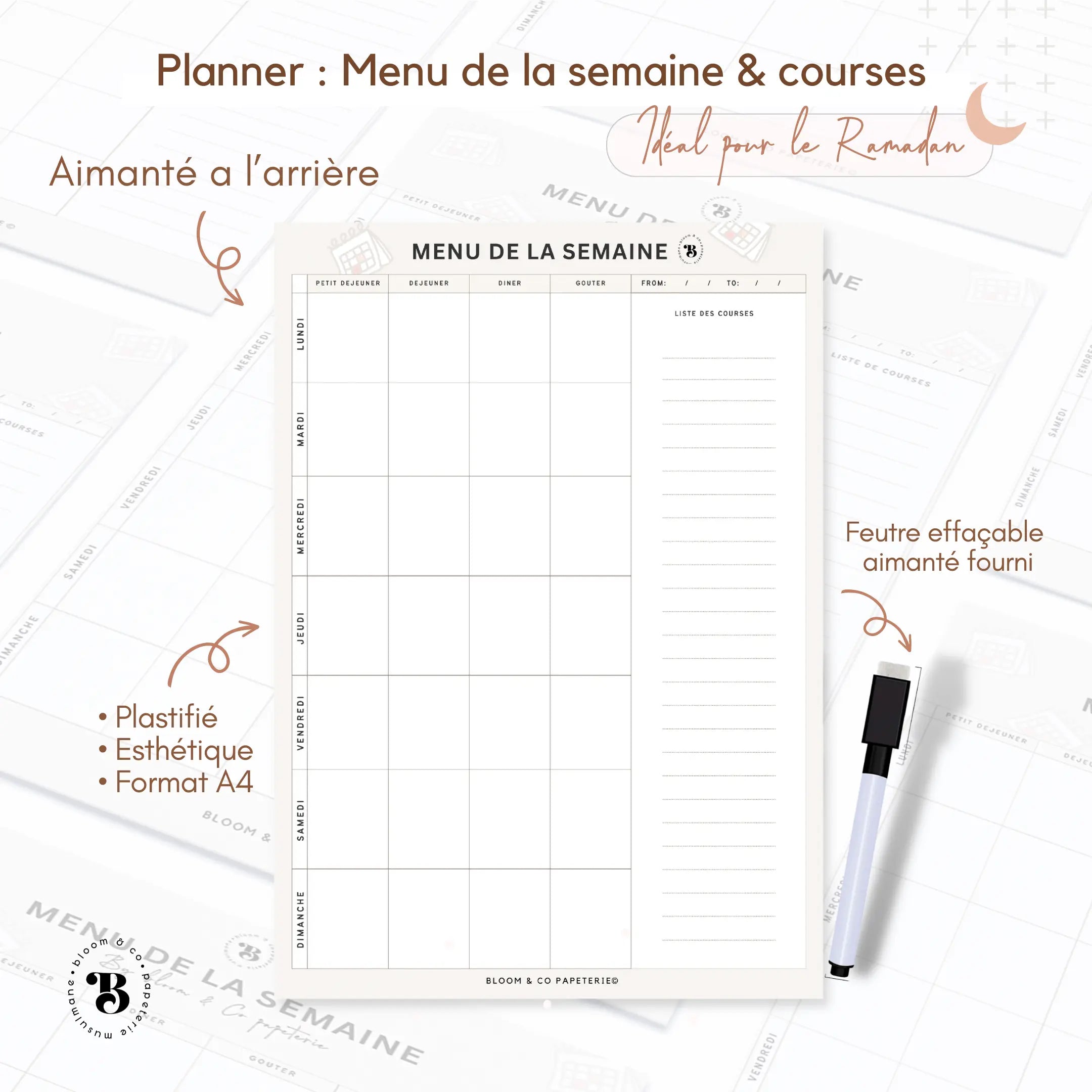 Menu de la semaine Bloom and co papeterie