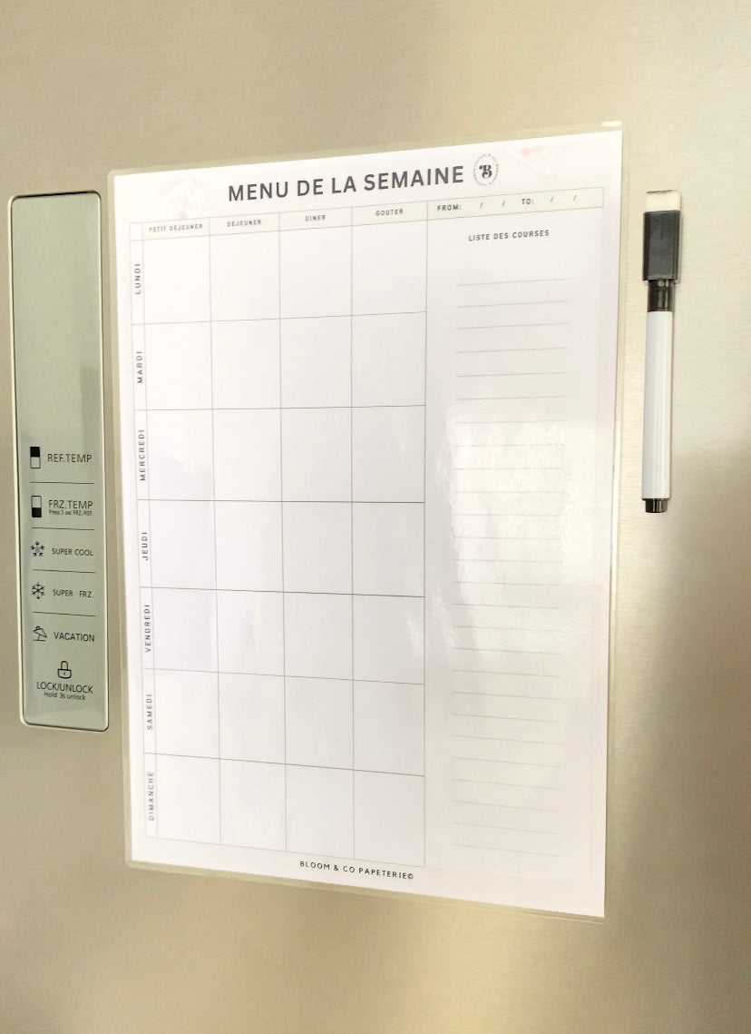 Menu de la semaine